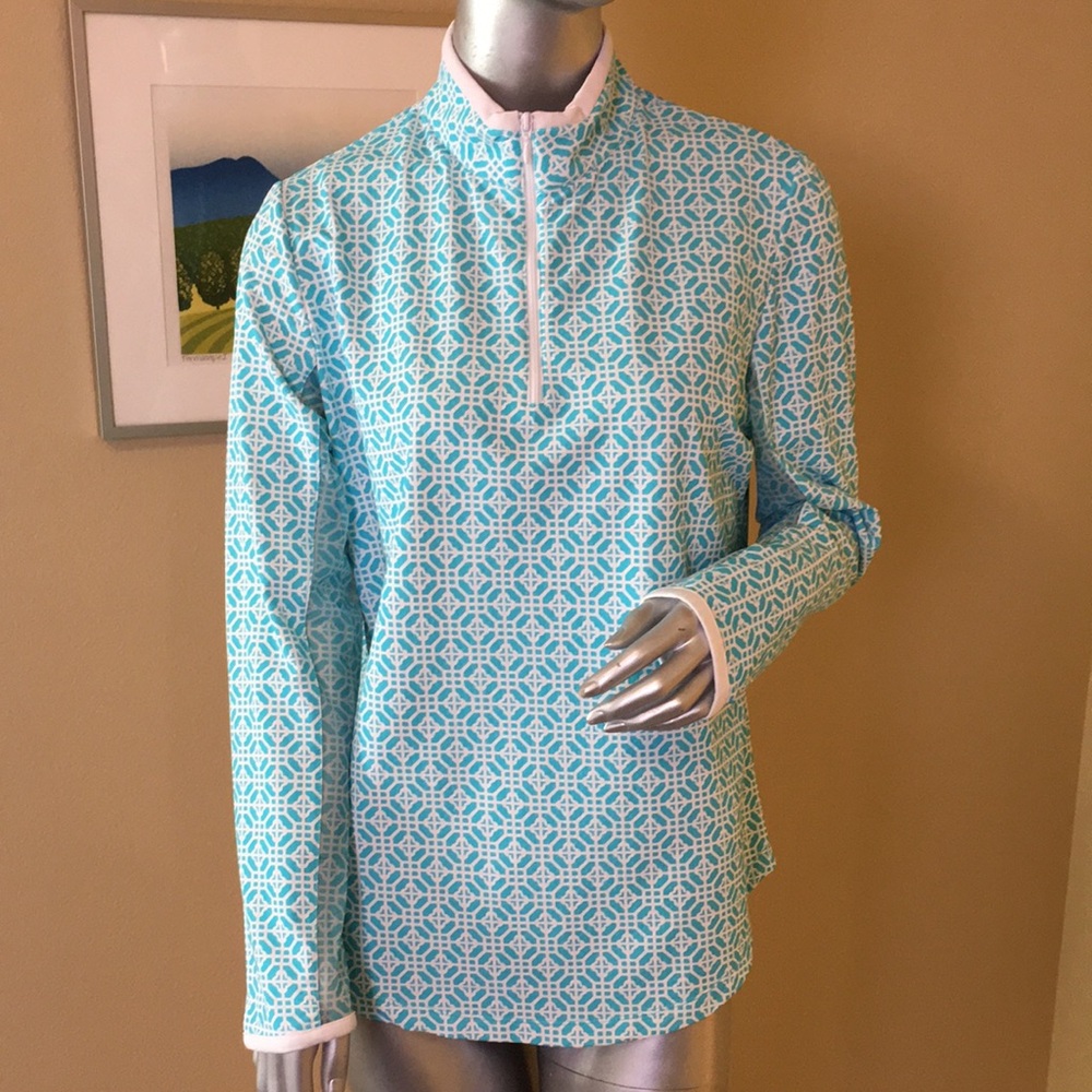 G Lifestyle by Gottex | Print Long Sleeve Zip Top